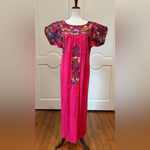 PC # E-1557 Dresses & Skirts - San Antonino Maxi Dress,Oaxaca Mexican dress.Hand Embroidered with Silk Threads.